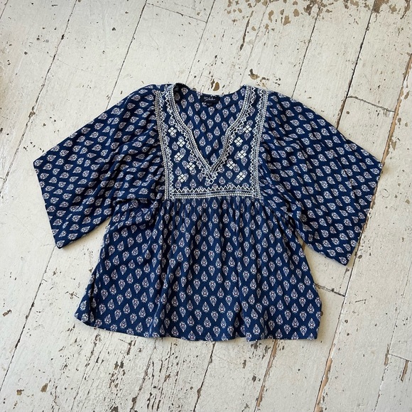 Antropologie RD and Koko Embroidered Peasant Blouse Top - Picture 5 of 11